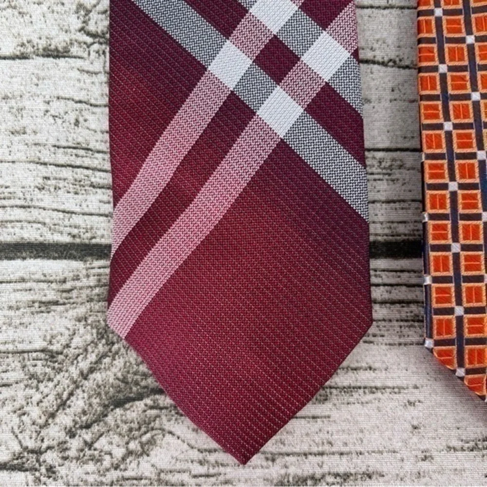 Stafford Bundle Men’s silk tie plaid striped bundle of 3